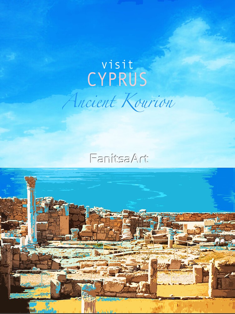 Travel Posters_Visit Cyprus_Ancient Kourion. by FanitsaArt Unisex , , , Long Sleeve Tee