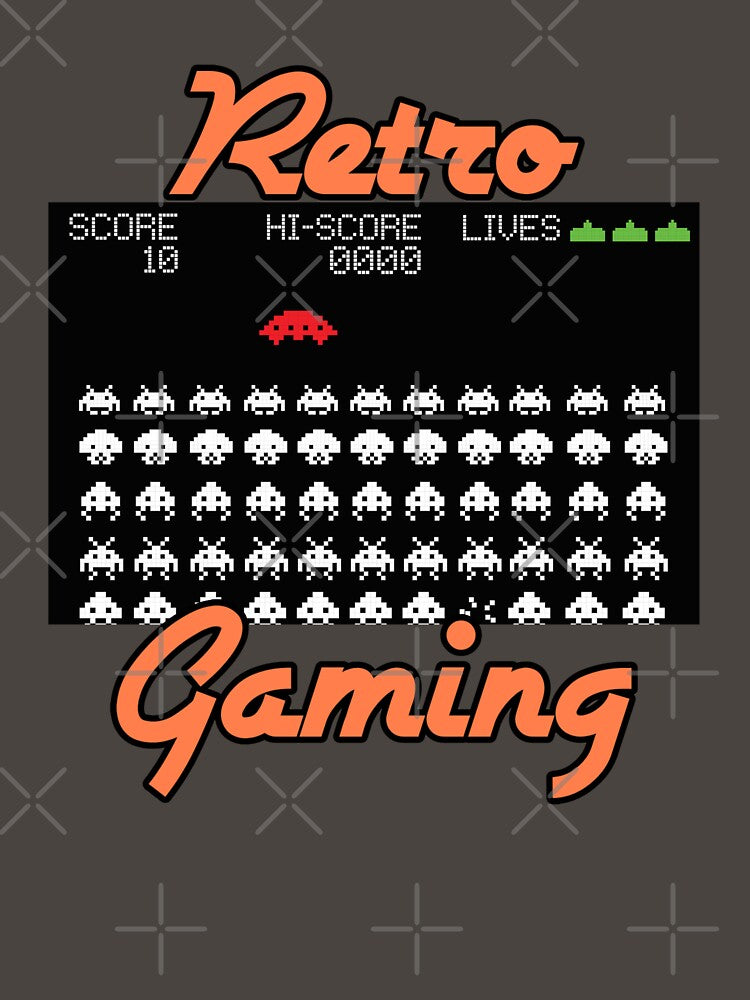 Retro Gaming (Space Invaders) by CandG-Emporium Unisex , , , Long Sleeve Tee