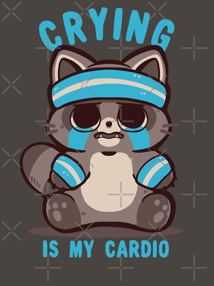 Crying is my Cardio Raccoon by TechraNova Unisex , , , Long Sleeve Tee