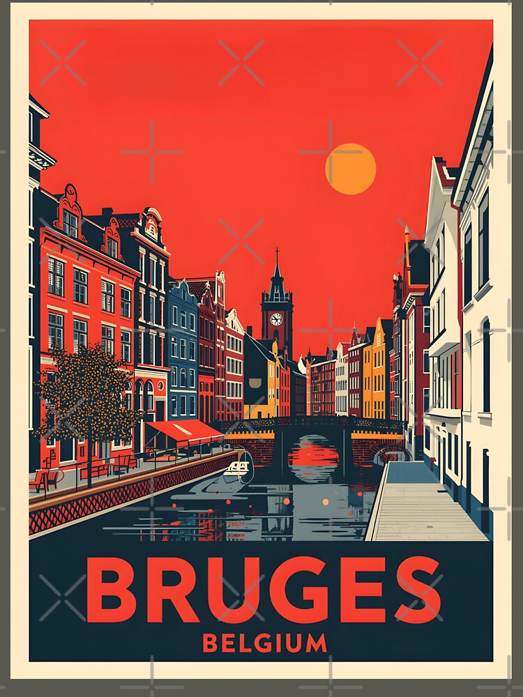 Bruges - Belgium by StudioRedKoala Unisex , , , Long Sleeve Tee