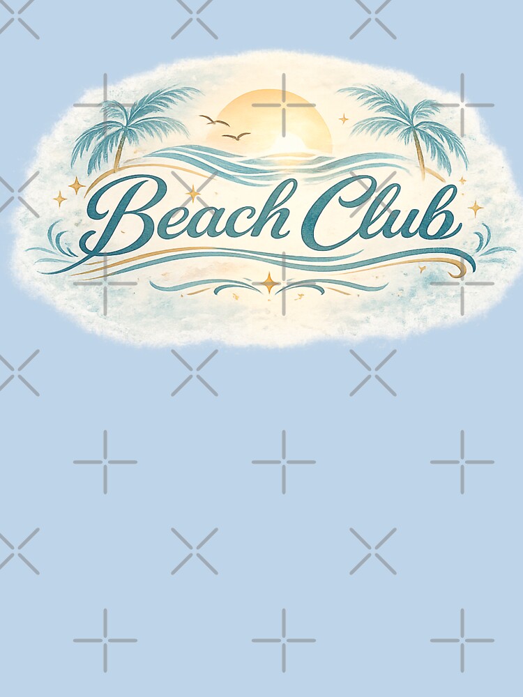 Beach Club Retro Sunset Aesthetic with Palm Trees – Summer Vacation Vibes by MartBook
