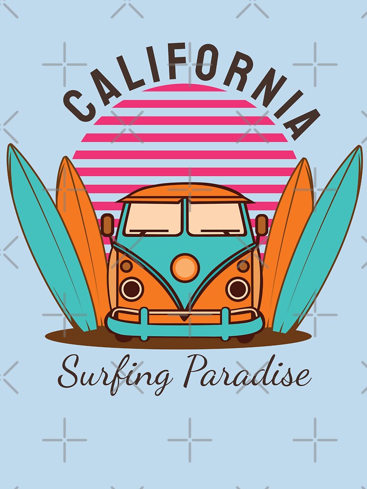 CALIFORNIA Surfing Paradise Desing by LUXE SHIRT Unisex , , , Long Sleeve Tee