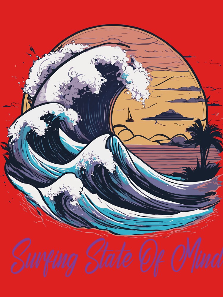 Surfing State Of Mind by Ashraf23 Unisex , , , Long Sleeve Tee