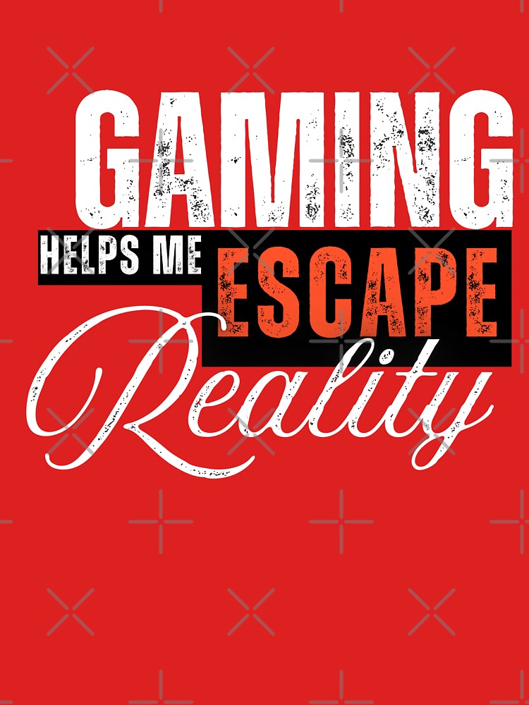 Gaming Helps Me Escape Reality Gamer Apparel by ArtzyAyb Unisex , , , Long Sleeve Tee