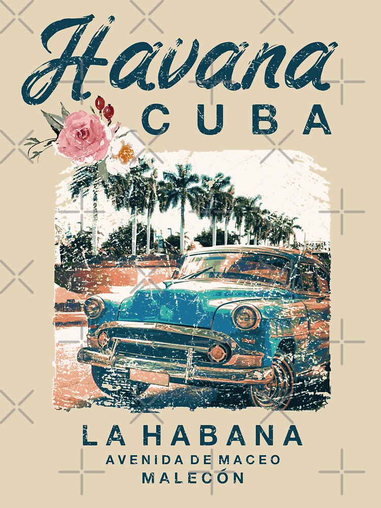 CUBA Havana Classic Car La Habana Vintage Cuban by IronEcho Unisex , , , Long Sleeve Tee