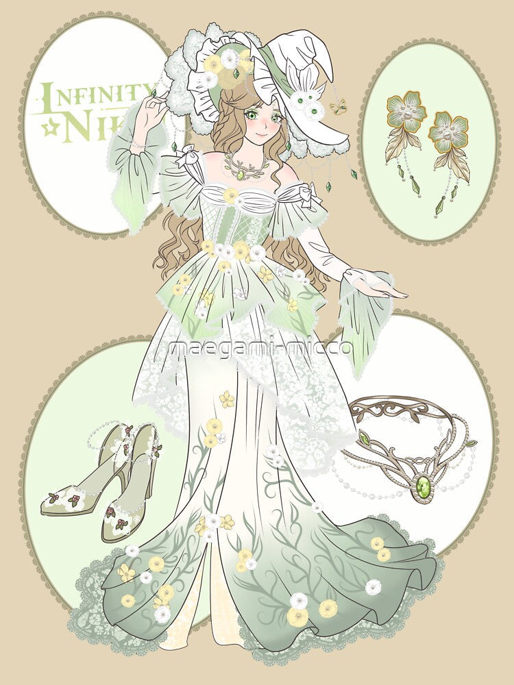Nikki Rainfall & Blossoms Outfit by maegami-micco Unisex , , , Long Sleeve Tee