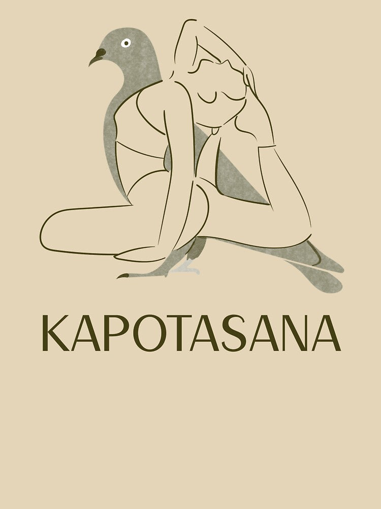 Pigeon Yoga Pose Kapotasana – Deep Heart Opening Yoga Design by WellspringXflow Unisex , , , Long Sleeve Tee