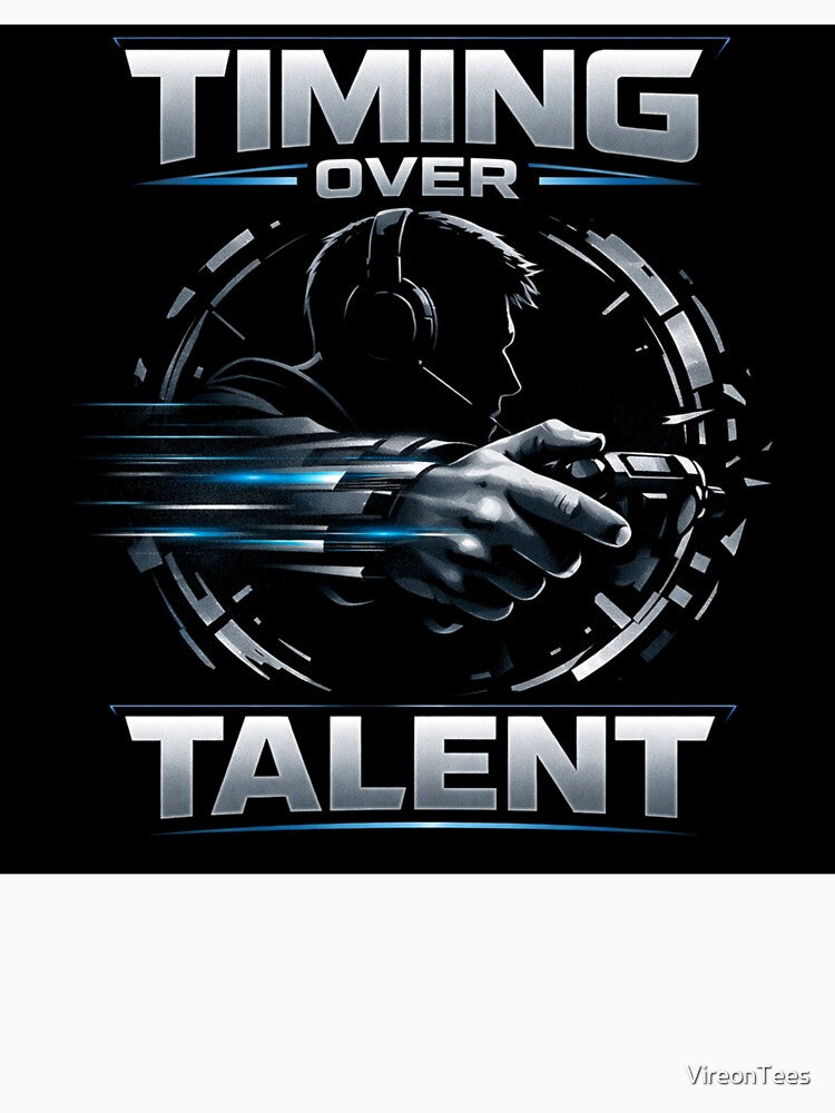Timing Over Talent – Competitive Gamer Reflex Design by VireonTees Unisex , , , Long Sleeve Tee