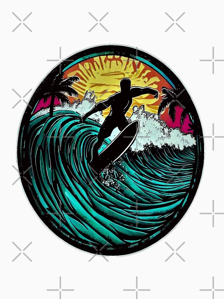 Surfing by Toshini Design Unisex , , , Long Sleeve Tee