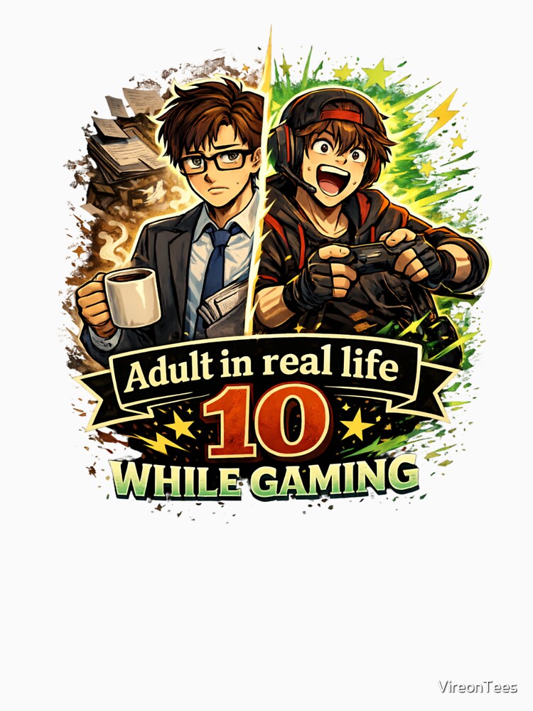 Adult In Real Life 10 While Gaming by VireonTees Unisex , , , Long Sleeve Tee