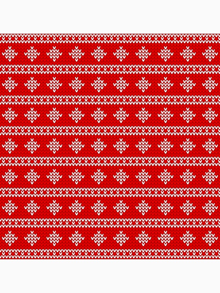 Red and White Knitted Christmas Pattern by Rokay Arts