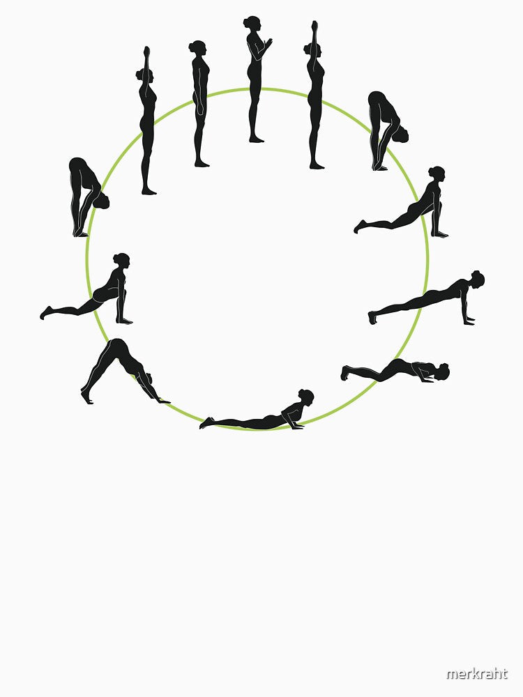 Yoga Poses Sun Salutation - Yoga Gear for Yoga Teachers and Certified Yoga Instructors for Class by merkraht
