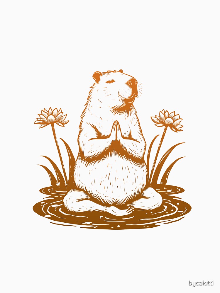 Yoga Capybara by bycaiotti