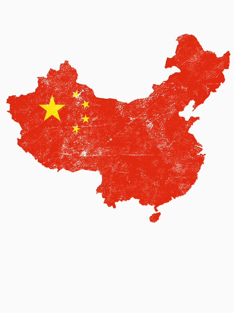 China Flag Map tshirt distressed vintage by farhanhafeez
