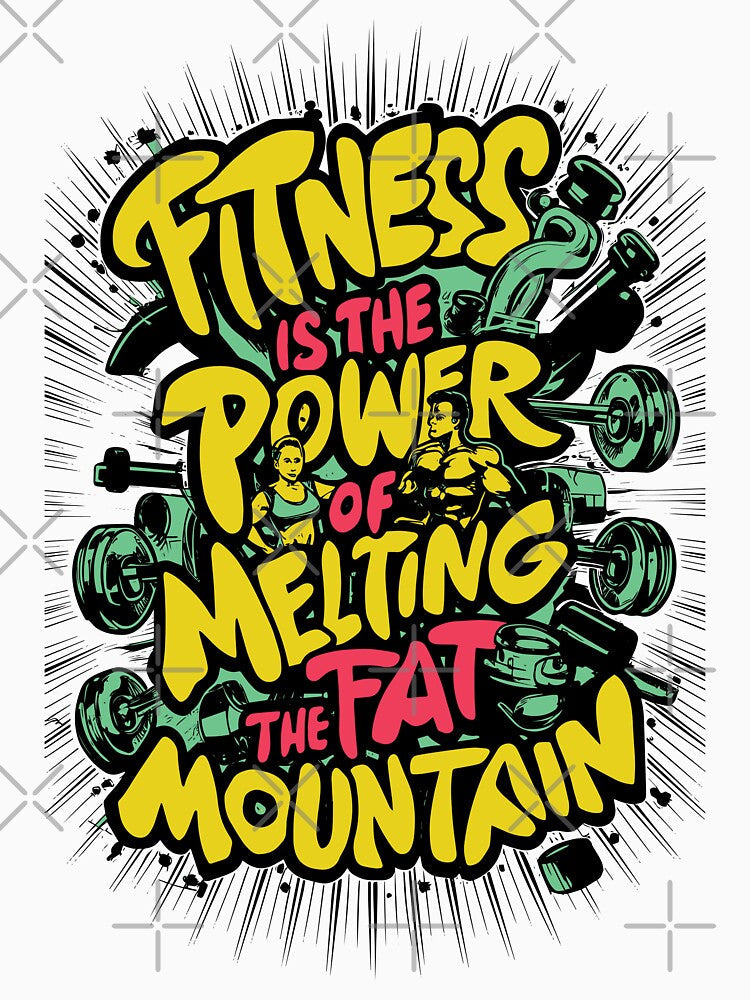 Fitness is the Power of Melting the Fat Mountain by BDLuck2021 Unisex , , , Long Sleeve Tee