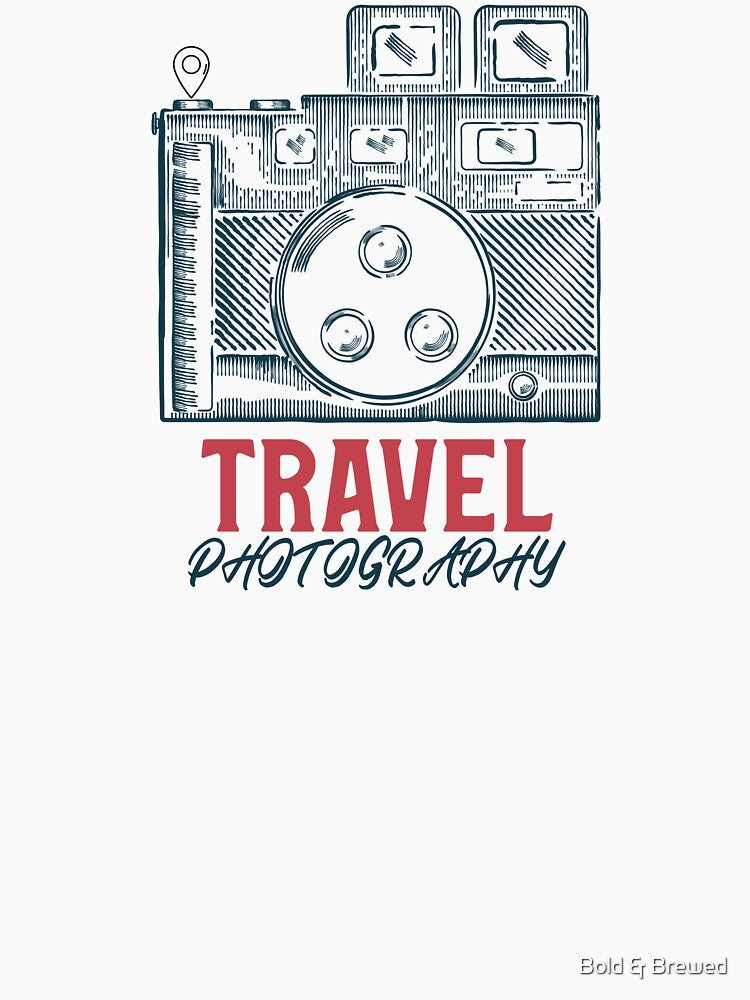 Travel Photography Camera Graphic by Bold & Brewed Unisex , , , Long Sleeve Tee