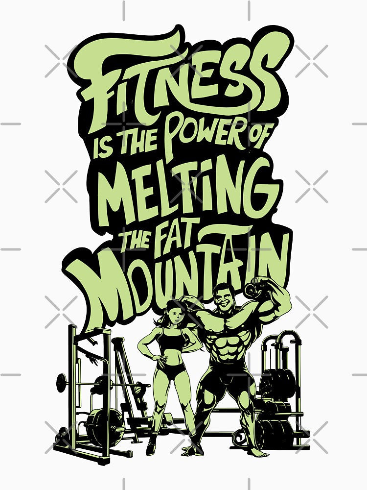 Fitness is the Power of Melting the Fat Mountain V9 by BDLuck2021 Unisex , , , Long Sleeve Tee