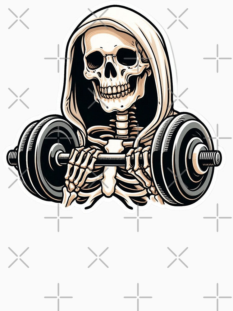 Skeleton Lifting Weights by raedattia Unisex , , , Long Sleeve Tee
