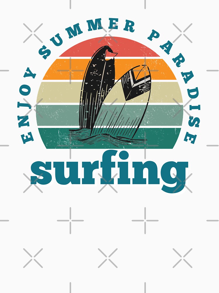 Surfing Vintage Style, Enjoy Summer Paradise by BaliChili Unisex , , , Long Sleeve Tee