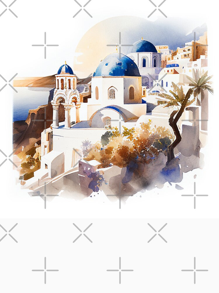 Santorini island by KittyCat08 Unisex , , , Long Sleeve Tee