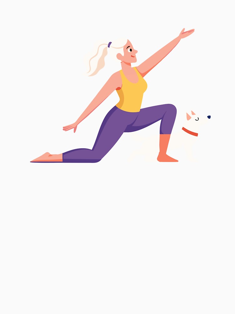 Girl Doing Yoga with Dog by natalielaf