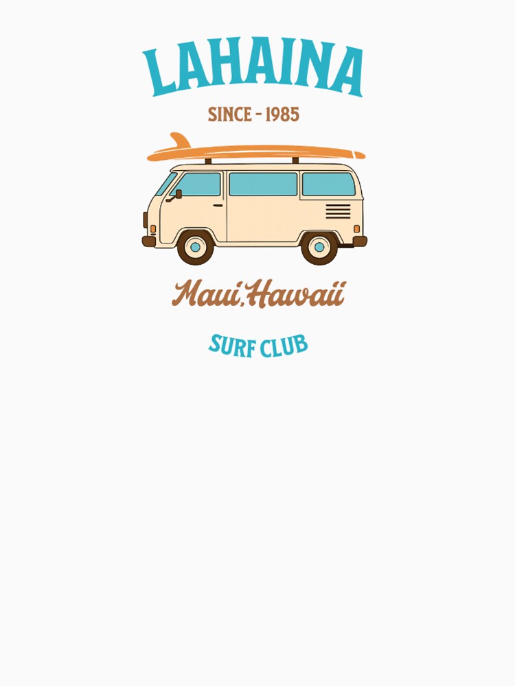 Lahaina Surf Club Vintage T-Shirt – Maui Hawaii Beach Vibes Retro Surf Tee by LuckyCoast