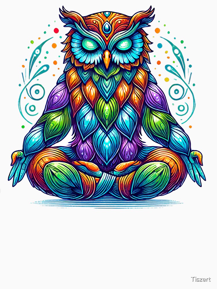 Meditating Owl. Cherish Mindful Moments Today by Tiszert