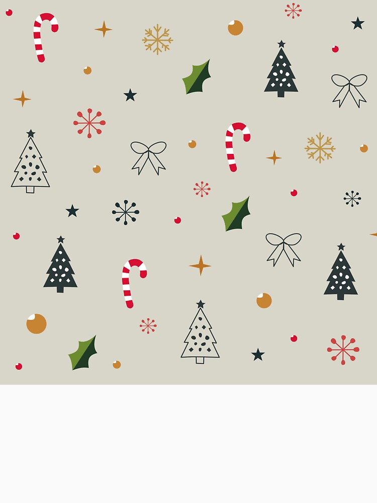 Minimalist Christmas Pattern with Holiday Icons by Lu7u