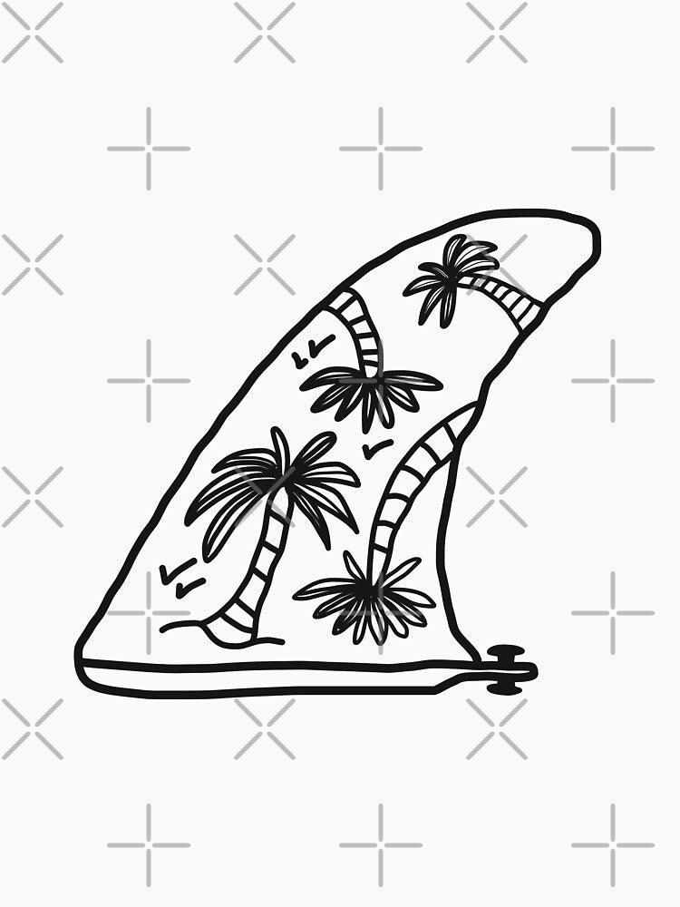 Surfing Palma tree surf Bali fin by Tropical Blood Unisex , , , Long Sleeve Tee