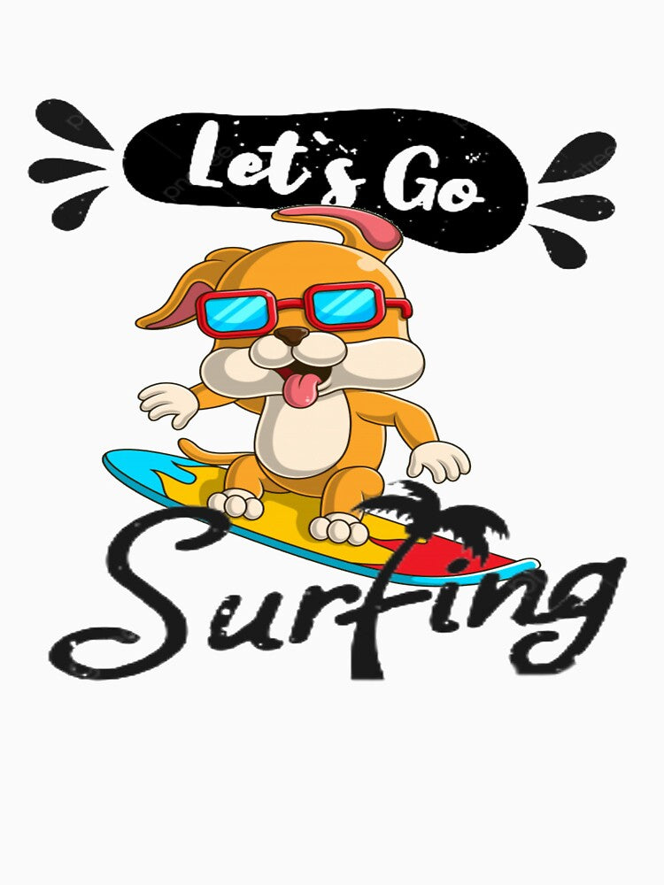 let's go surfing dog cartoon. by Arts-empire Unisex , , , Long Sleeve Tee