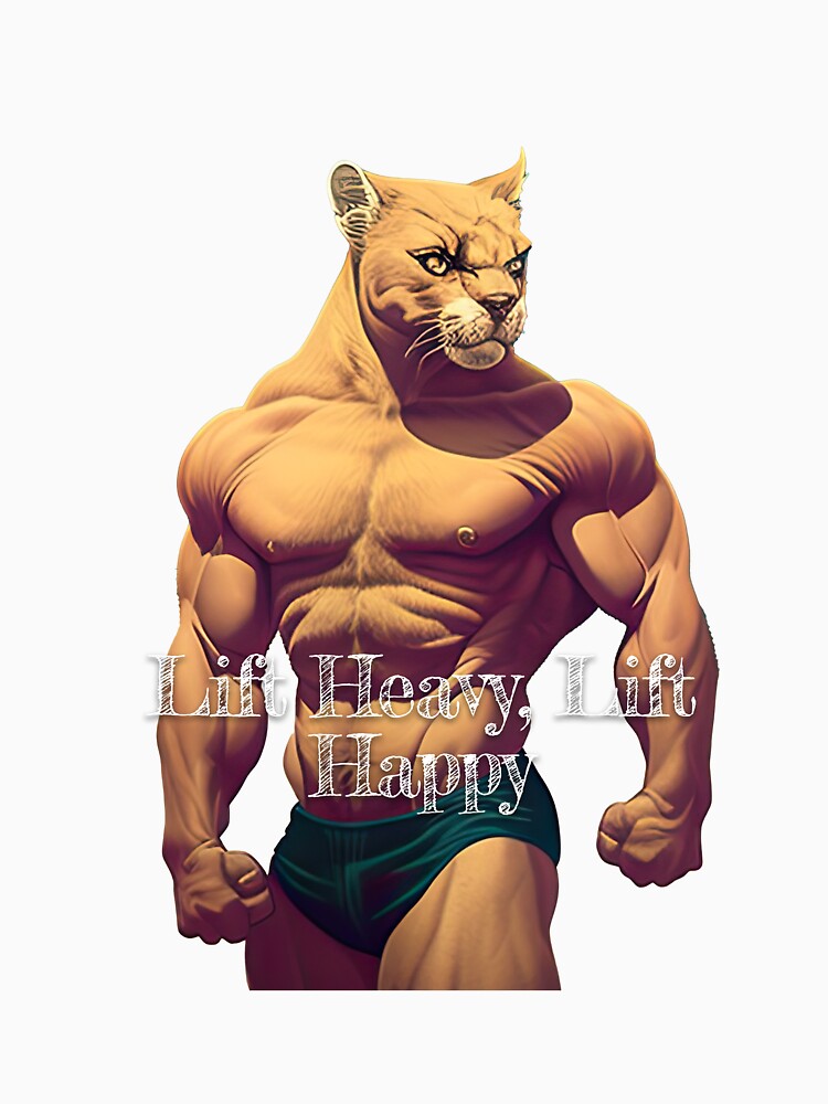 Lift Heavy, Lift HappyDesignBodybuilding Fitness Gym Workout Exercise Merch Print Design by tengamerx