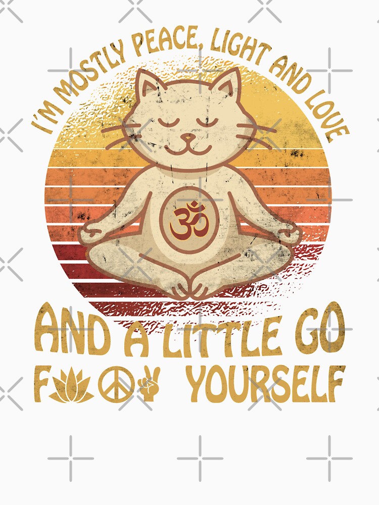 Cat Yoga Meditation Meditate Gift Love Light Peace by Renergie
