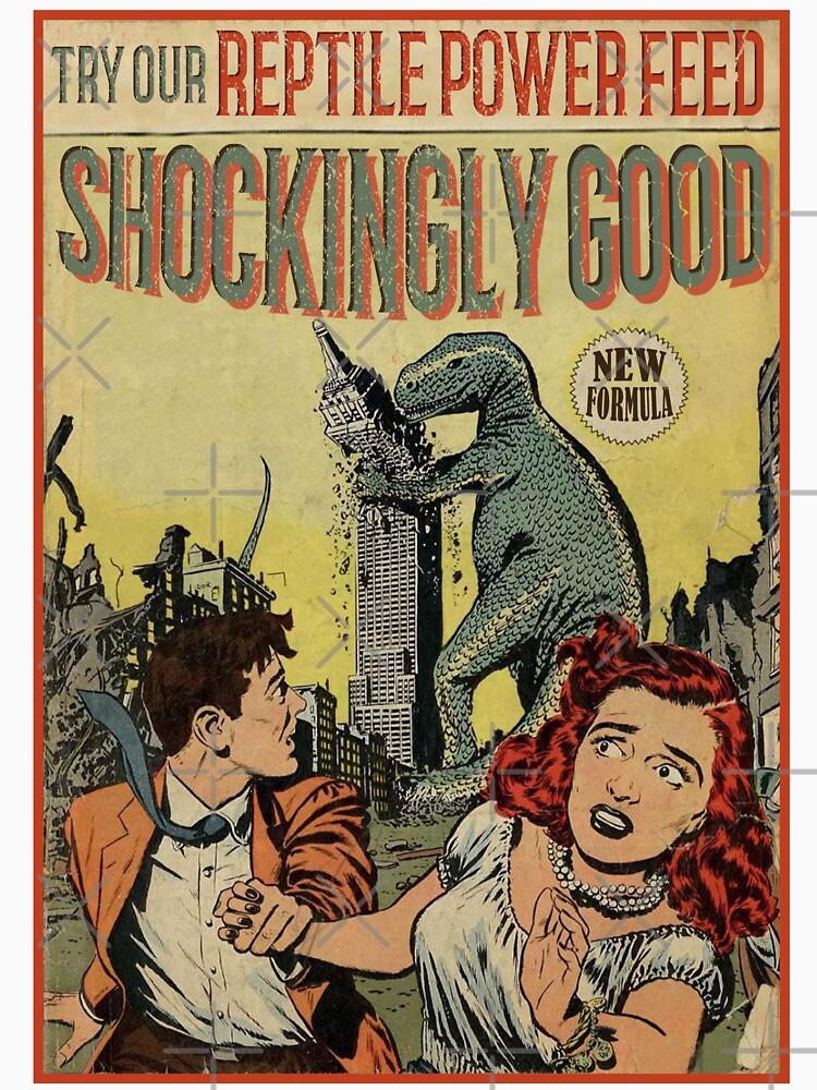 Vintage Zilla Reptile Monster Retro Horror Poster Lizard Keeper Gift by TheAplus