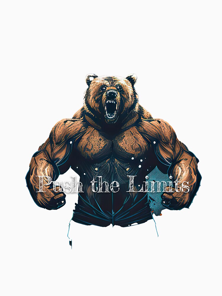 Push the Limits Bodybuilding Fitness Gym Workout Exercise Merch Print Design by tengamerx