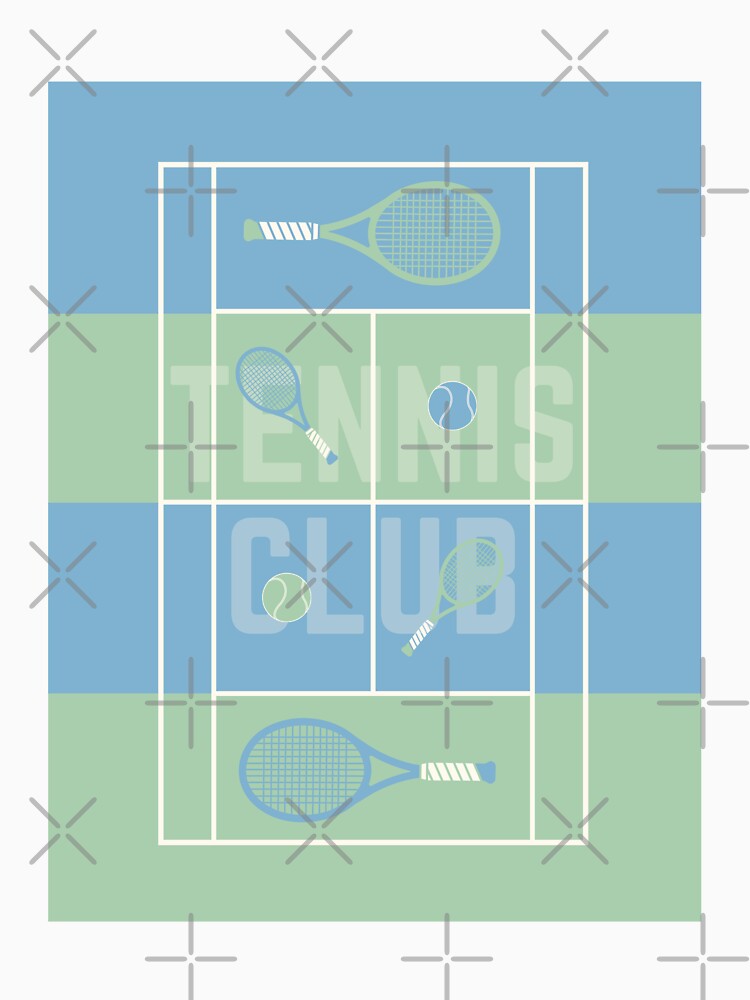 ​Vintage Preppy Tennis Club Aesthetic Illustration by HBBS DESIGNS