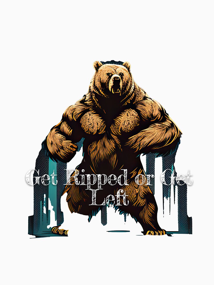 Get Ripped or Get Left Bodybuilding Fitness Gym Workout Exercise Merch Print Design by tengamerx