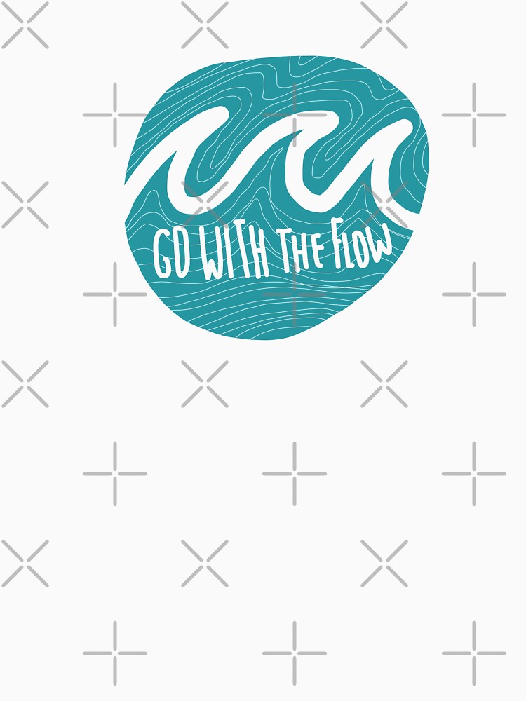 Go with the flow surfing minimalist quote by Tropical Blood Unisex , , , Long Sleeve Tee