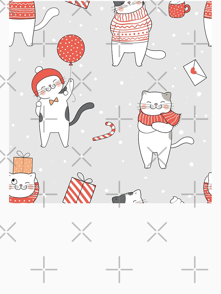 Christmas Pattern,  funny happy cats design by Phoca Mobil