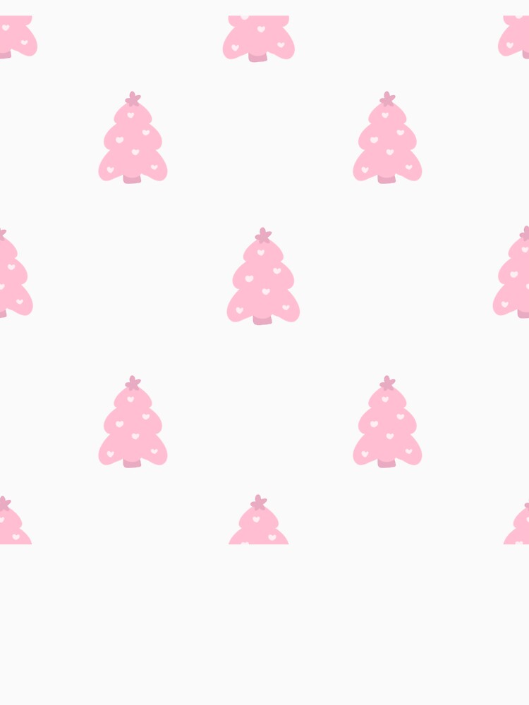 Cute Pink Christmas Trees Pattern Tote Bag | Heart Decorations Holiday Design by FestivityFinds