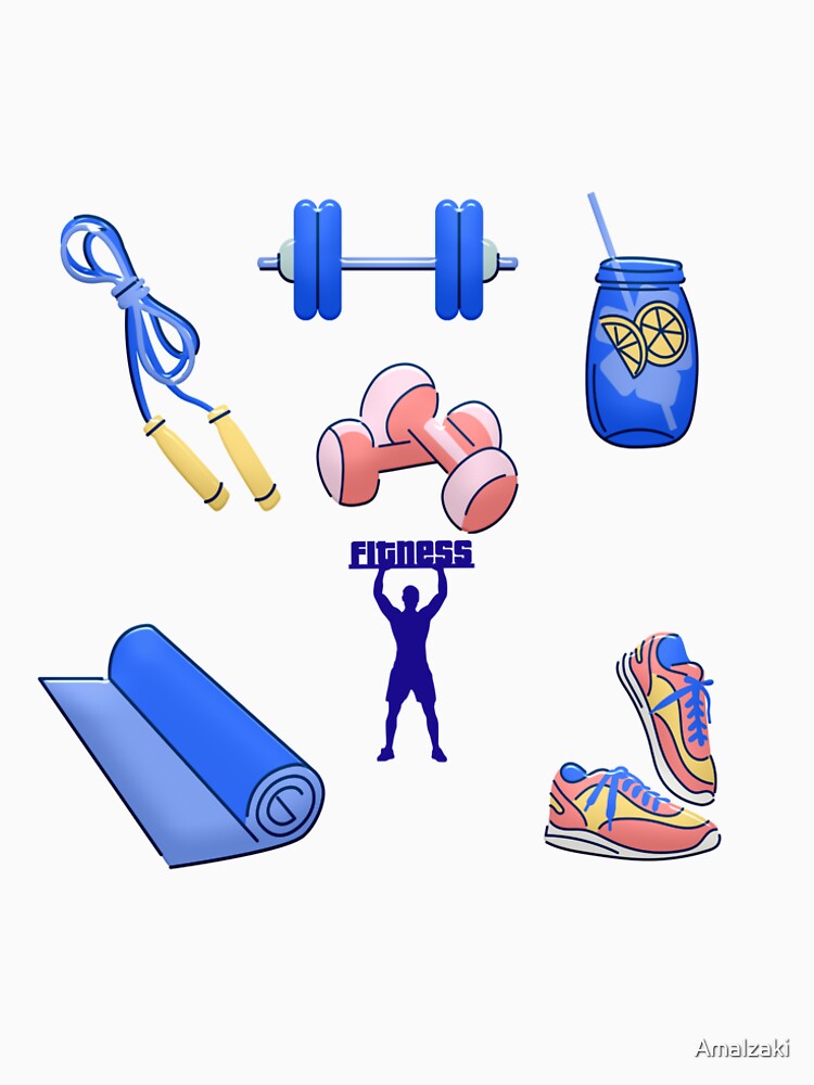 fitness equipment pack by Amalzaki Unisex , , , Long Sleeve Tee