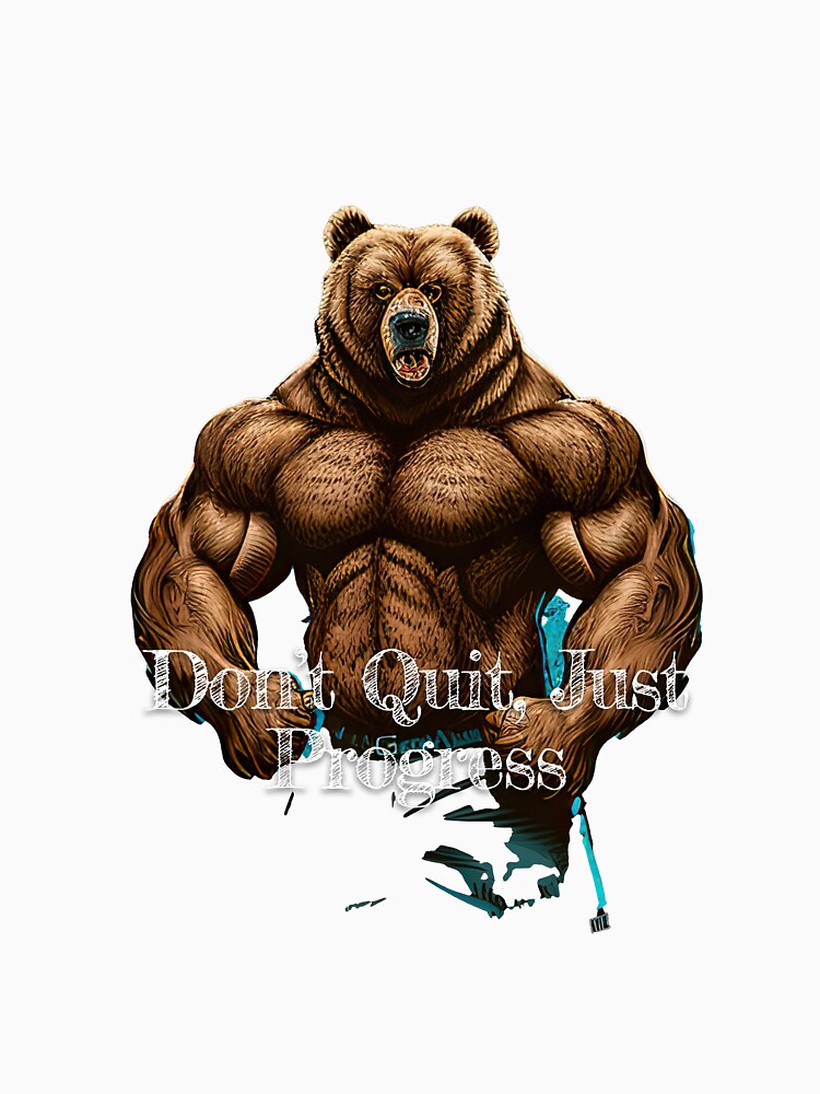 Don't Quit, Just Progress Bodybuilding Fitness Gym Workout Exercise Merch Print Design by tengamerx