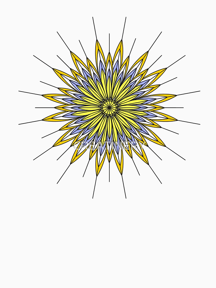 abstract yellow flower by CREATINERY Unisex , , , Long Sleeve Tee