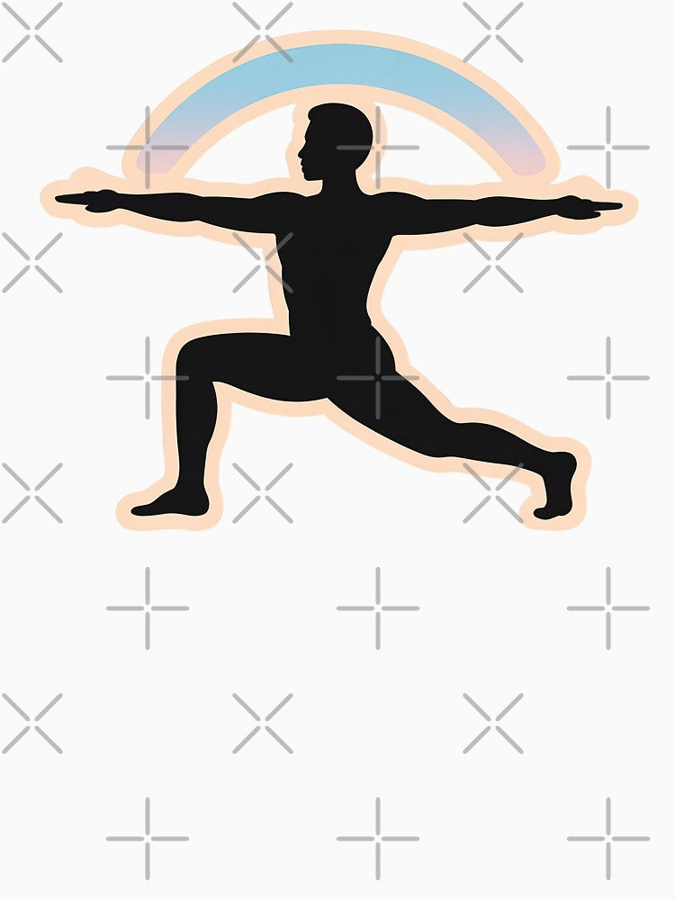 Soft Strength Yoga Warrior II Minimal Art by TrendMorphic Unisex , , , Long Sleeve Tee