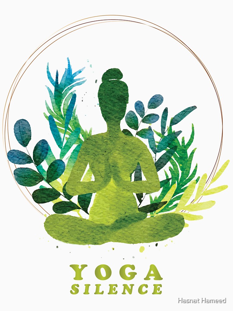 Yoga Silence by Hasnat Hameed Unisex , , , Long Sleeve Tee