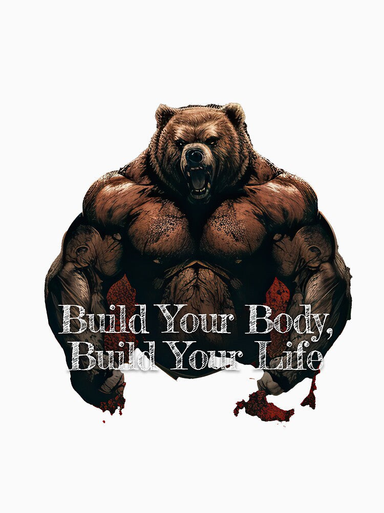 Build Your Body, Build Your Life Bodybuilding Fitness Gym Workout Exercise Merch Print Design by tengamerx