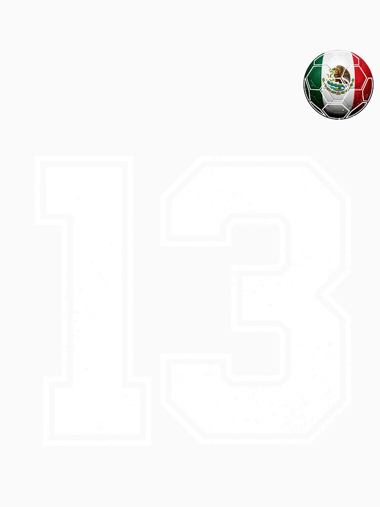 Number 13 Mexico Flag Football Fan by BernoNickel