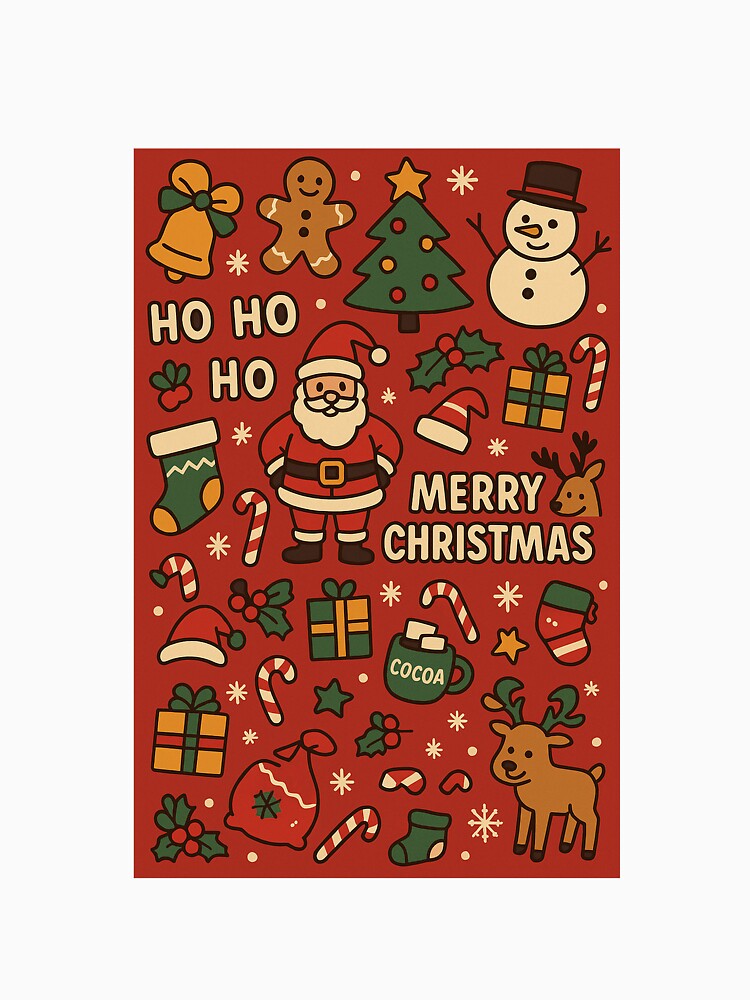 Cute Christmas Collage Pattern – Holiday Cartoon Seamless Design by Still Breathing Studio