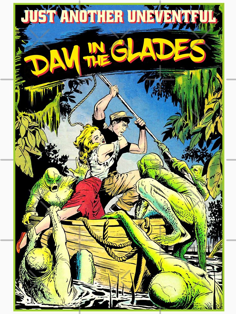 Vintage Swamp Monster Retro Horror Poster Florida Everglades Gift by TheAplus
