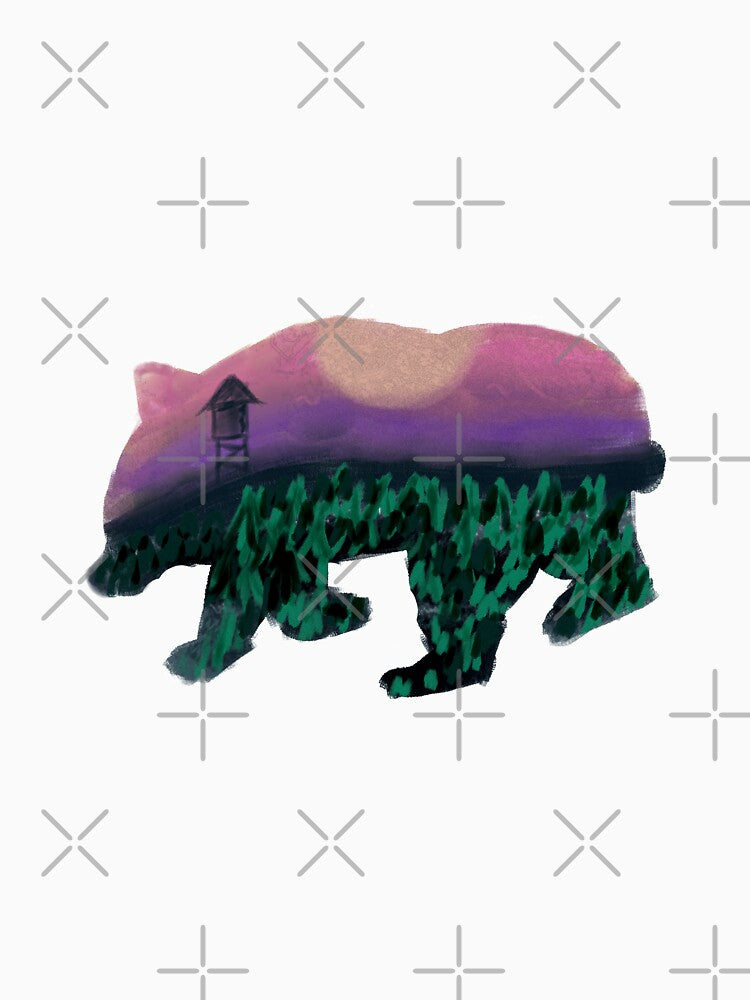 Love traveling Landscape Pack Bear Image by tinypurpleland Unisex , , , Long Sleeve Tee