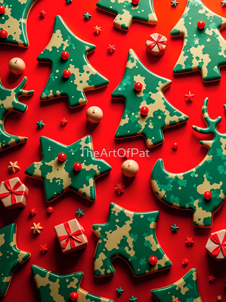 Abstract Christmas Camouflage Pattern Design by TheArtOfPat